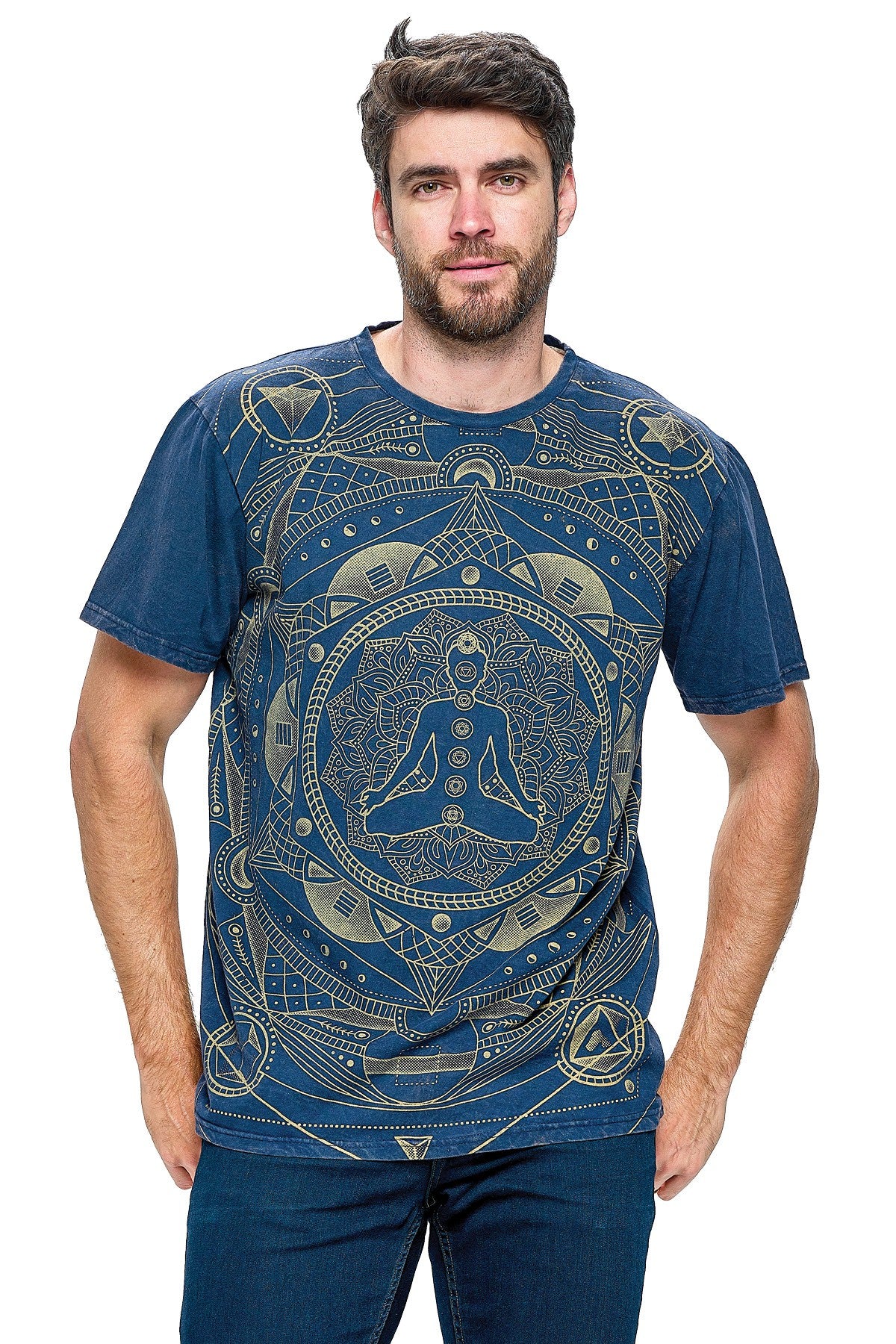 Men's T-Shirt Sacred Geometry Chakras Meditation