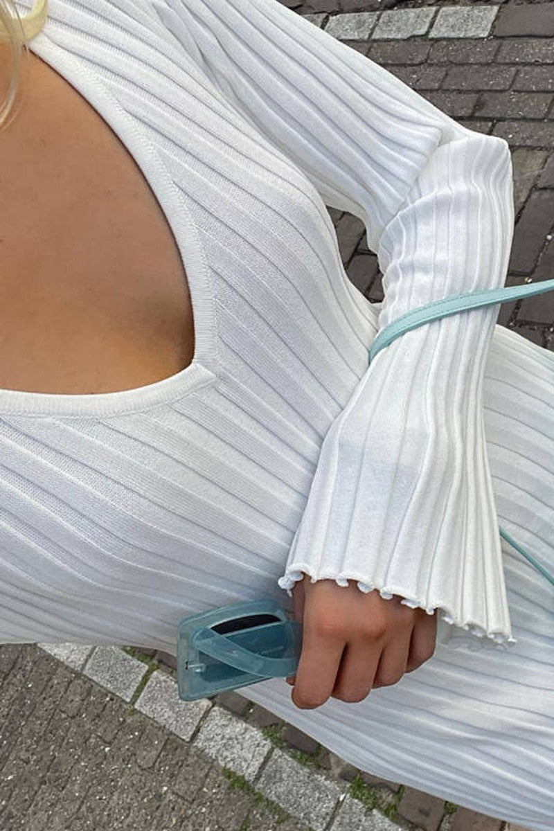 Pleated V-Neck Maxi Dress