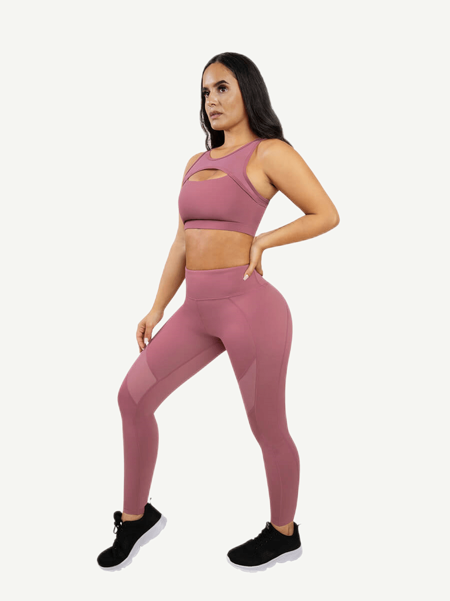 Sports Bra With Front and Back Hollow Cutting Design