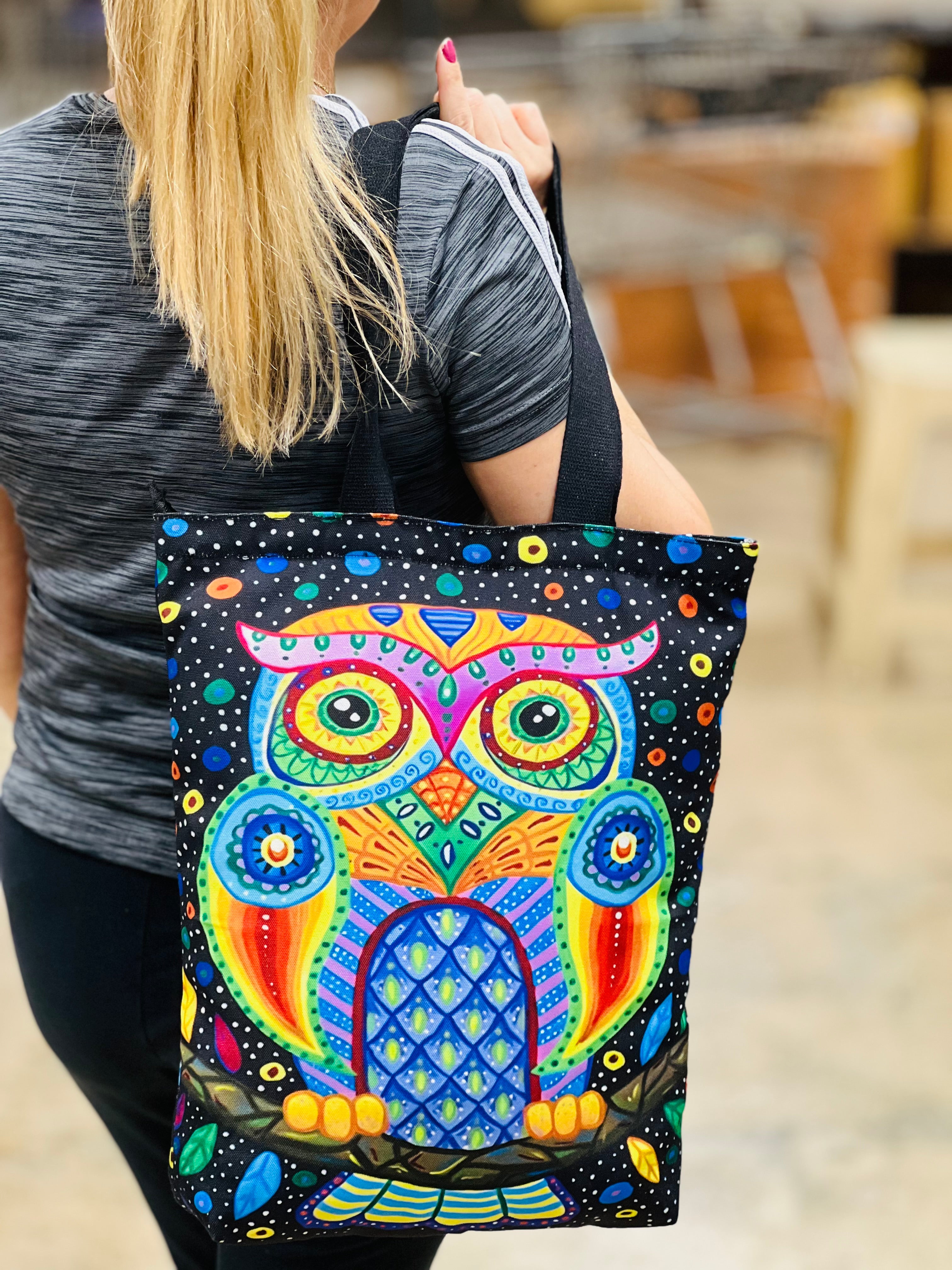 Tote cotton Bag Owl print