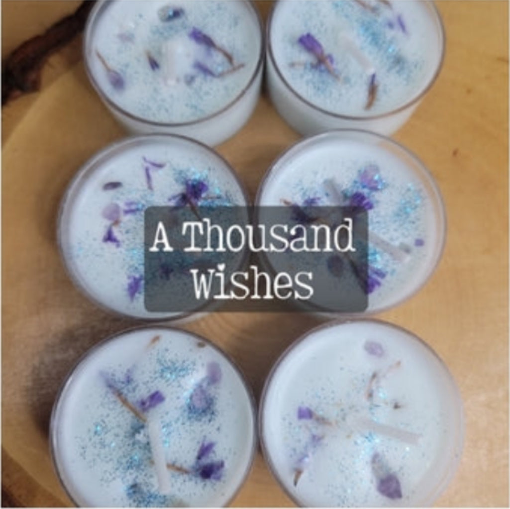 A Thousand Wishes Soy Candles 6 Pack with Herbs & Crystals