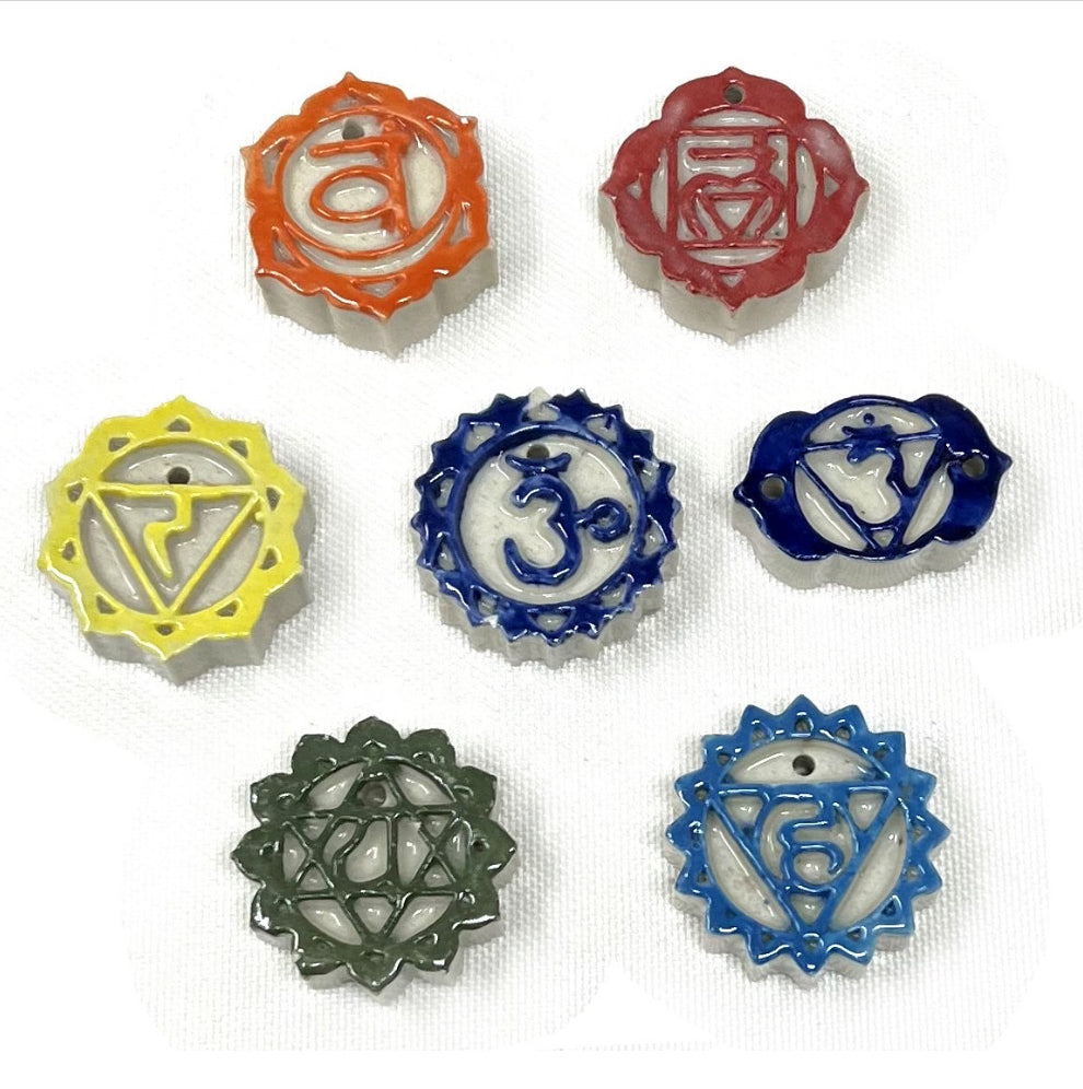 Ceramic Incense Holder 7 Chakra (set of 7)