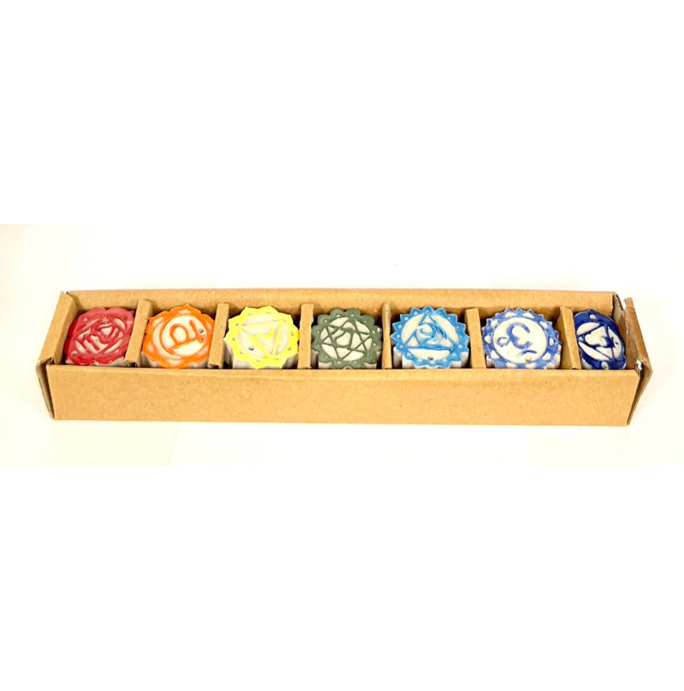 Ceramic Incense Holder 7 Chakra (set of 7)