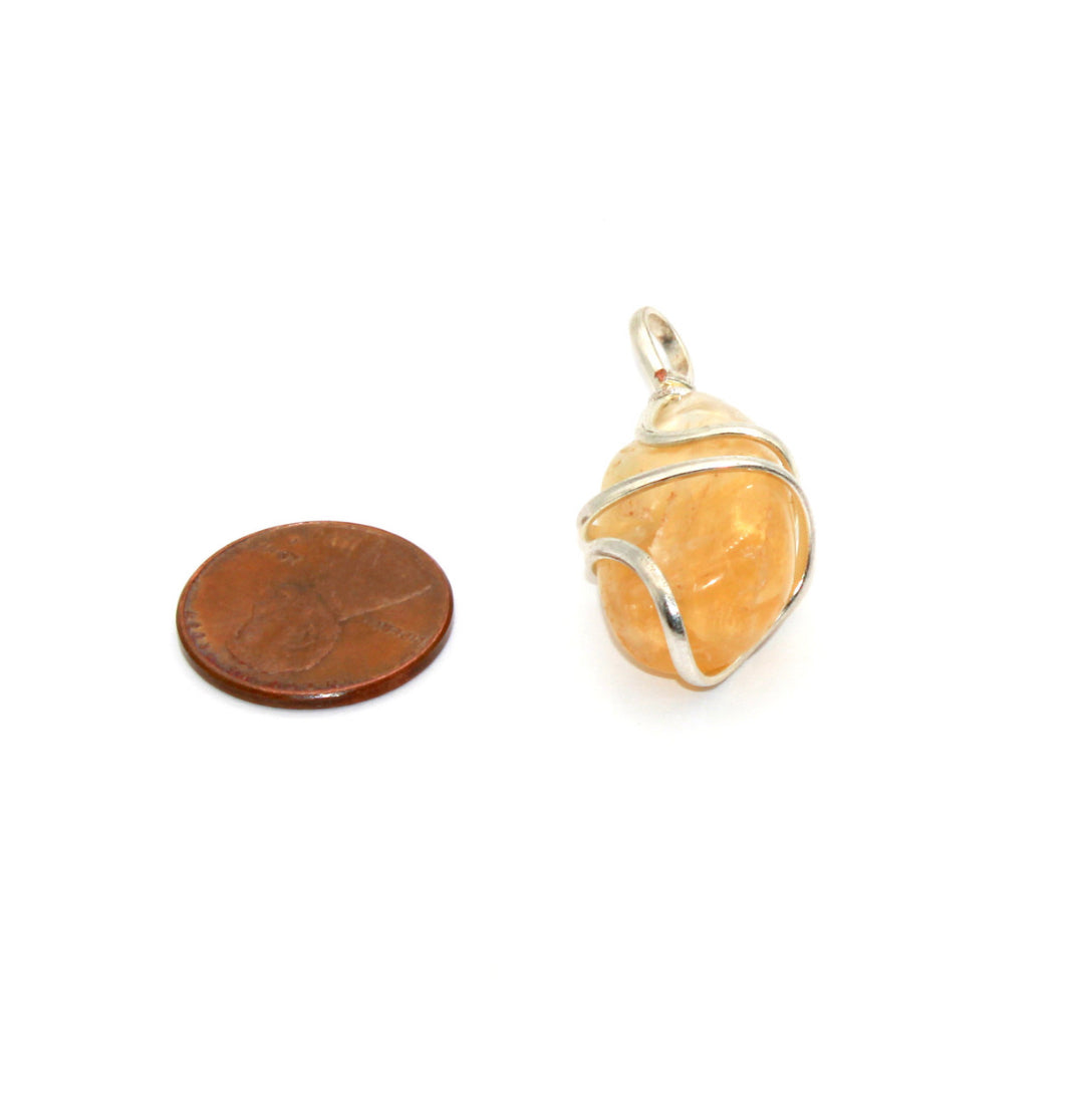 Citrine Tumble Wire Wrap Pendant