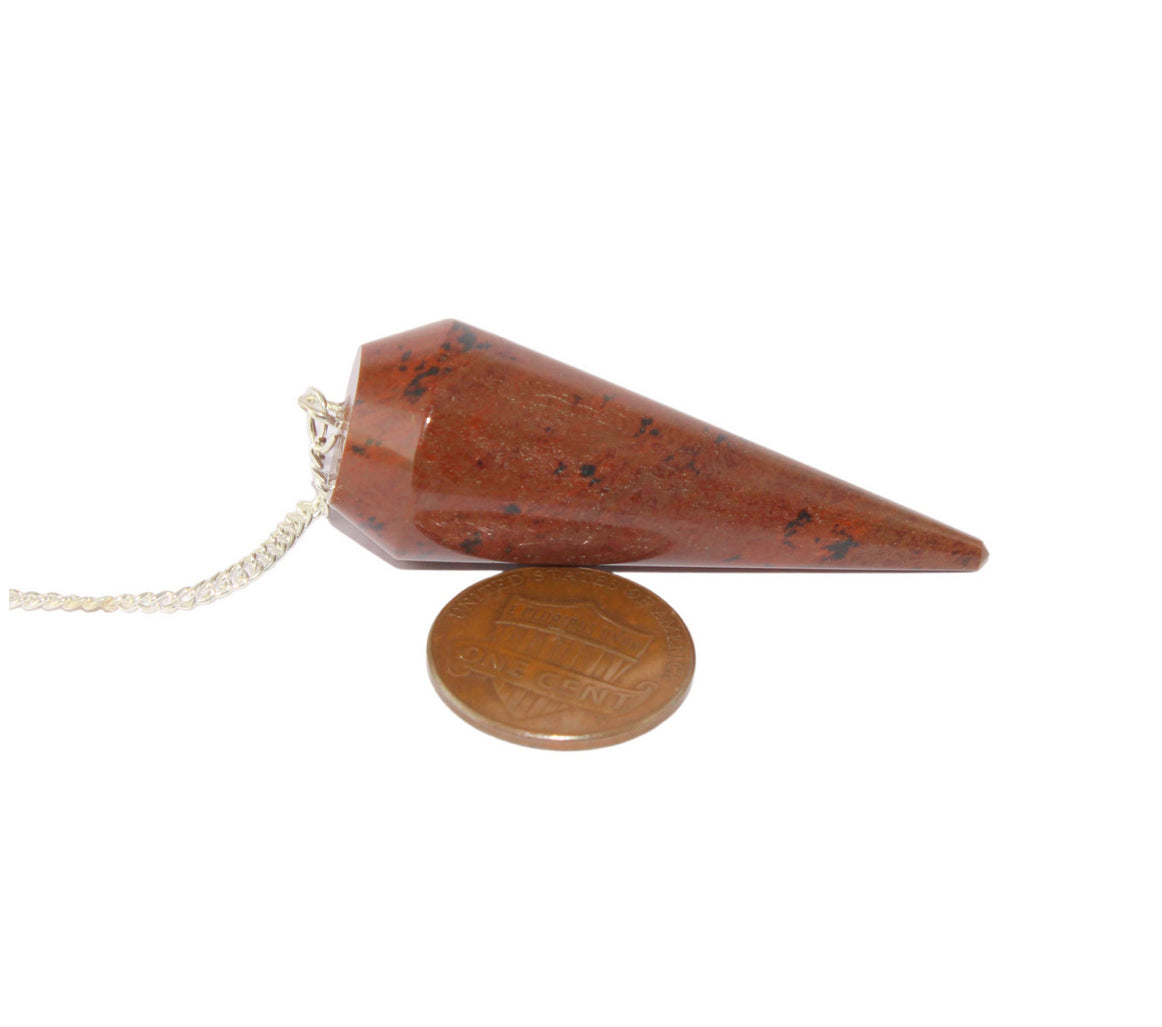 Mahogony Jasper Round Cone Pendulum Energy Stones Healing Stones