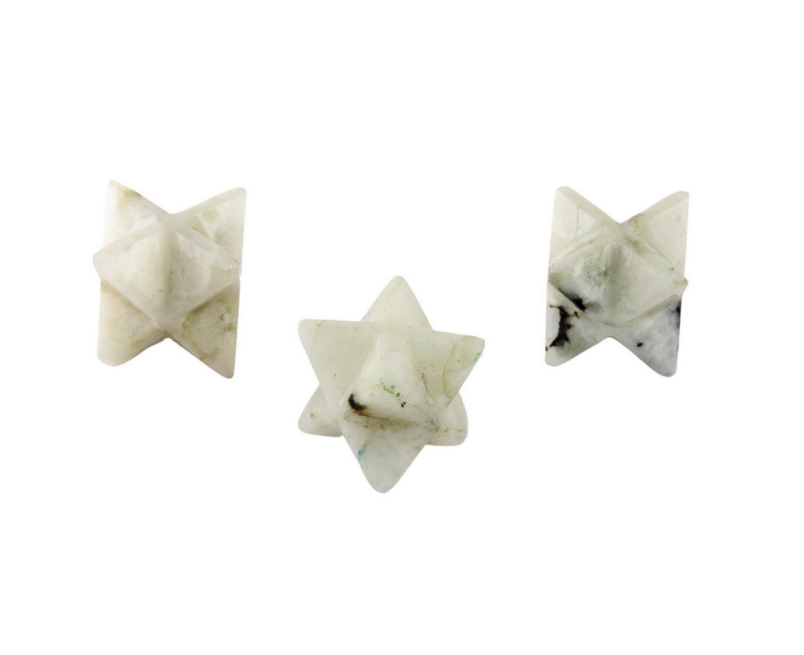 White Moonstone Merkaba Star