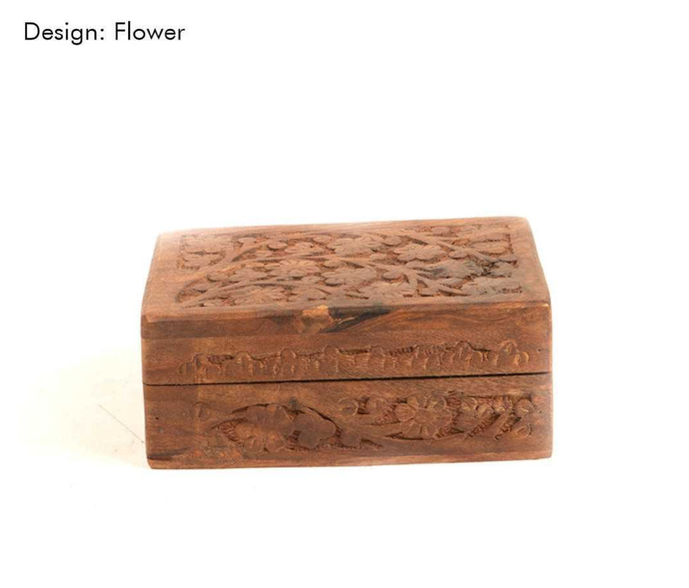 Flower Wooden Storage Box 4”x6”