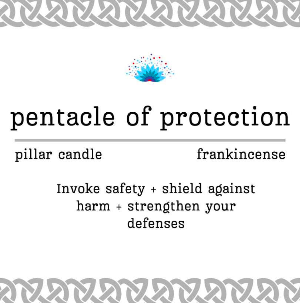 Manifestation Pillar Candle Pentacle of Protection 7"x1.5"