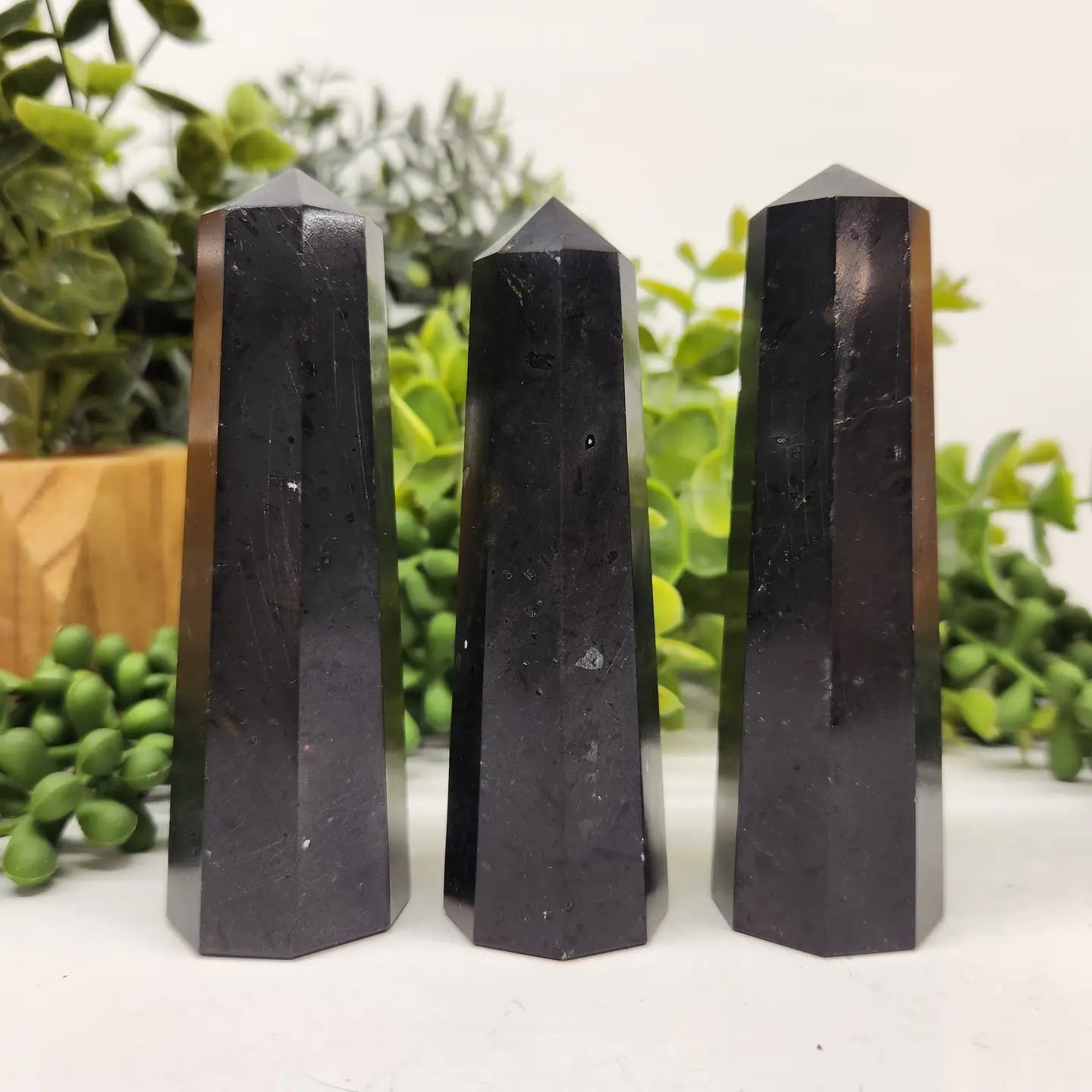 Black Tourmaline 8-Faceted Tower (Approx. 8.9-9.5cm)