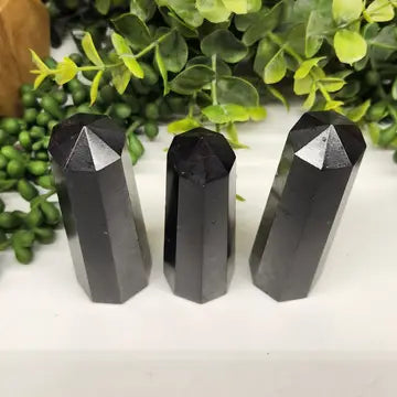 Black Tourmaline 8-Faceted Tower (Approx. 8.9-9.5cm)