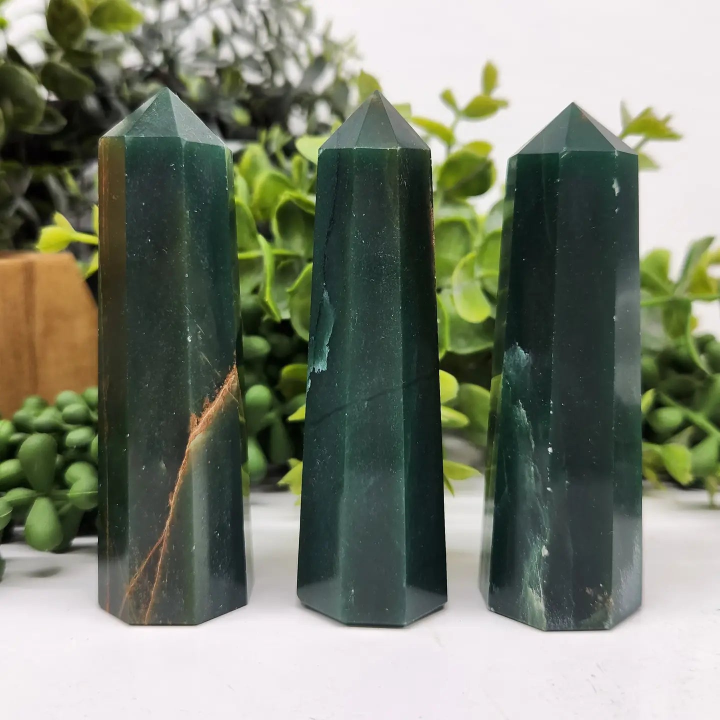 Jade 8-Faceted Tower (Approx. 3.5-3.75"/8.9-9.5cm)