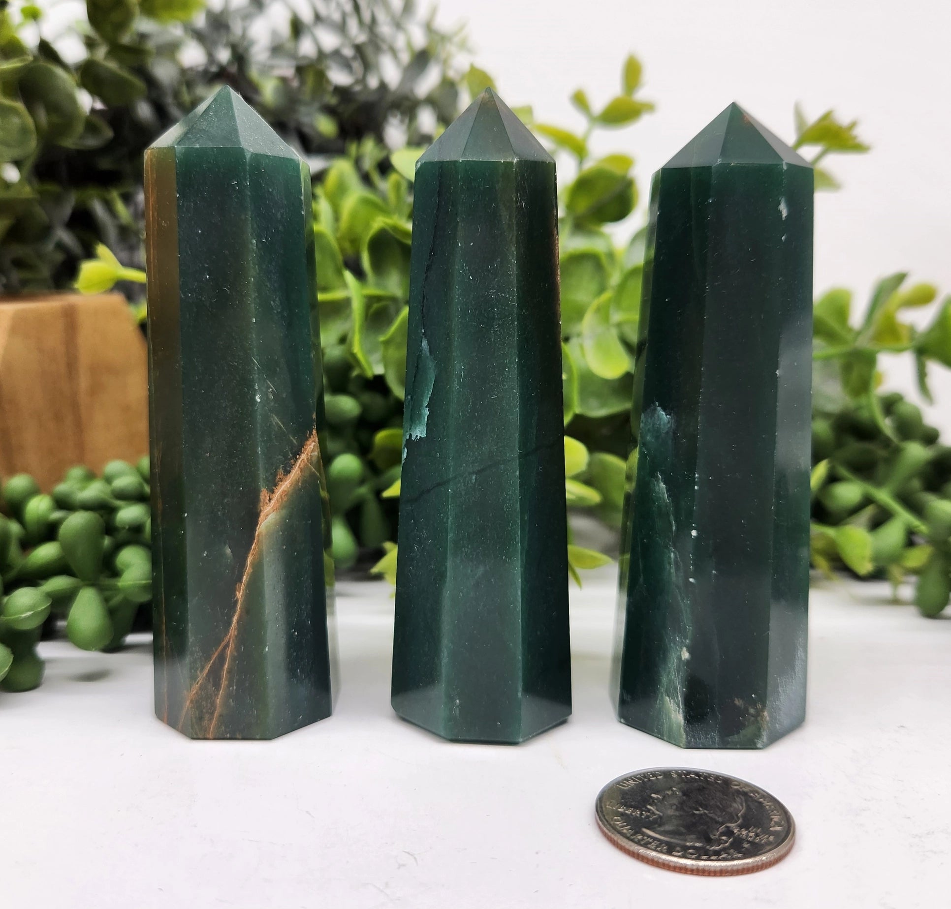 Jade 8-Faceted Tower (Approx. 3.5-3.75"/8.9-9.5cm)