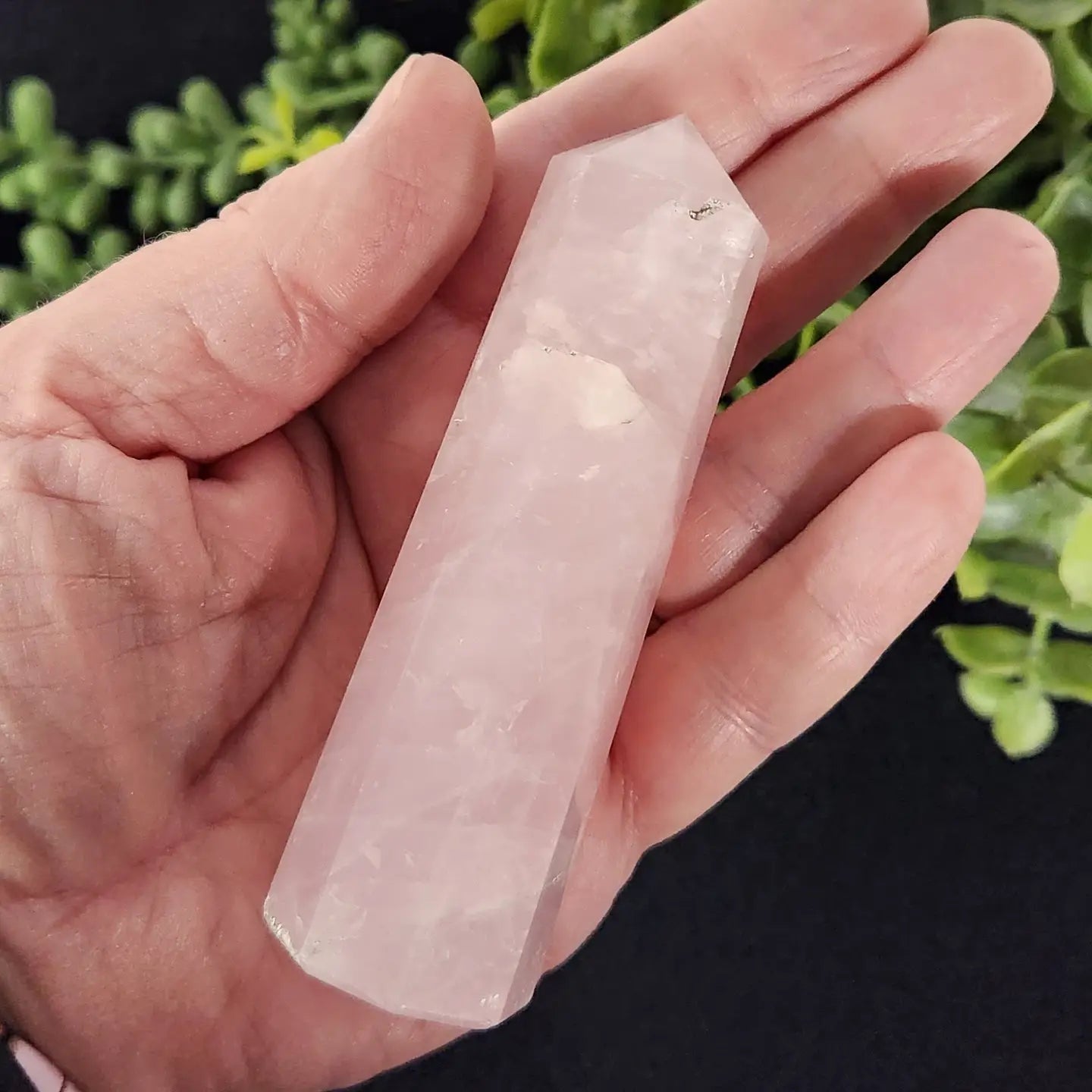 Rose Quartz 8 Faceted Tower 3.5 - 3.75 Inches or 8.9 - 9.5cm