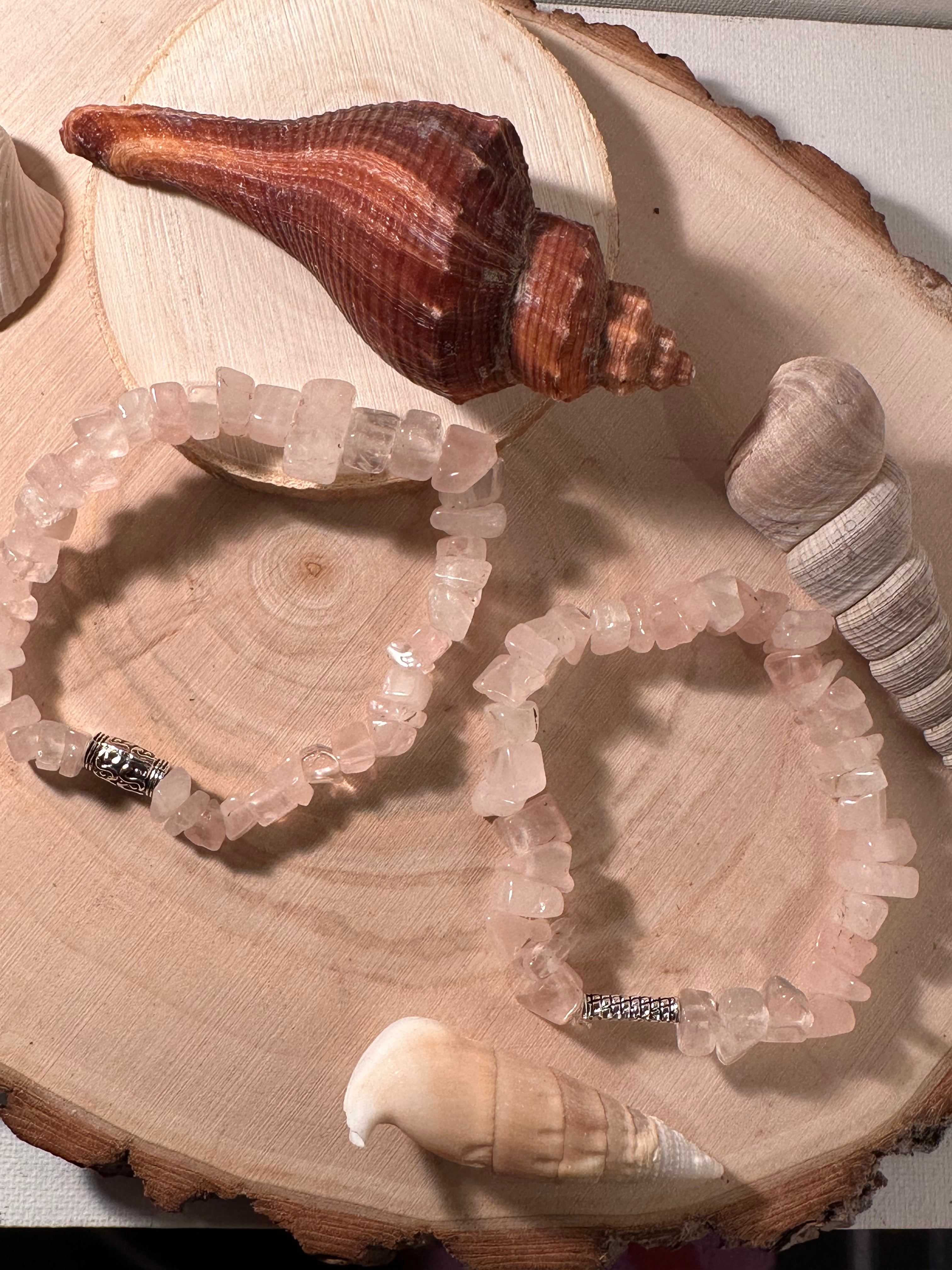 Rose Quartz Chips Self-Love Bracelet Healing Stones Energy Stones