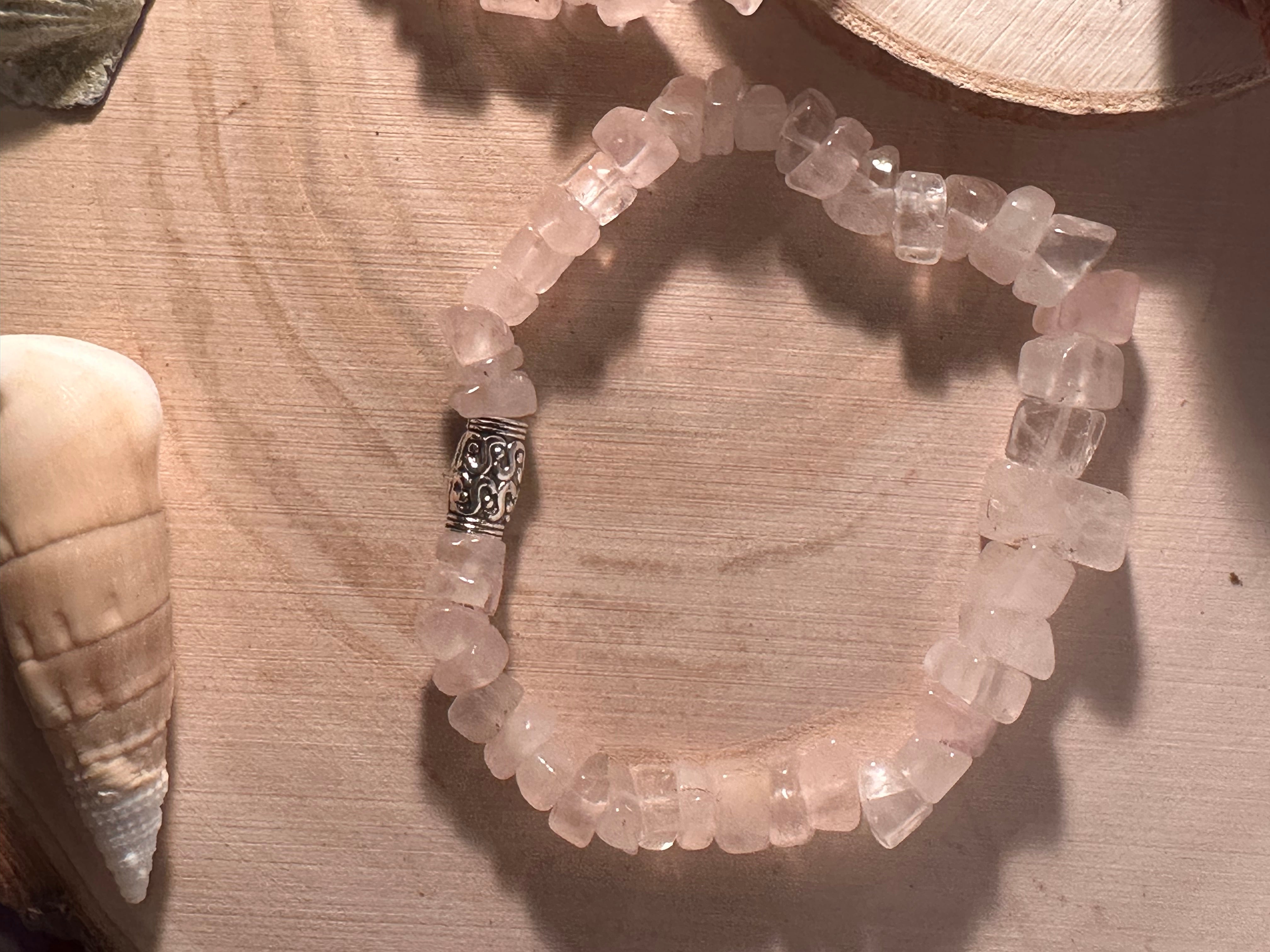 Rose Quartz Chips Self-Love Bracelet Healing Stones Energy Stones