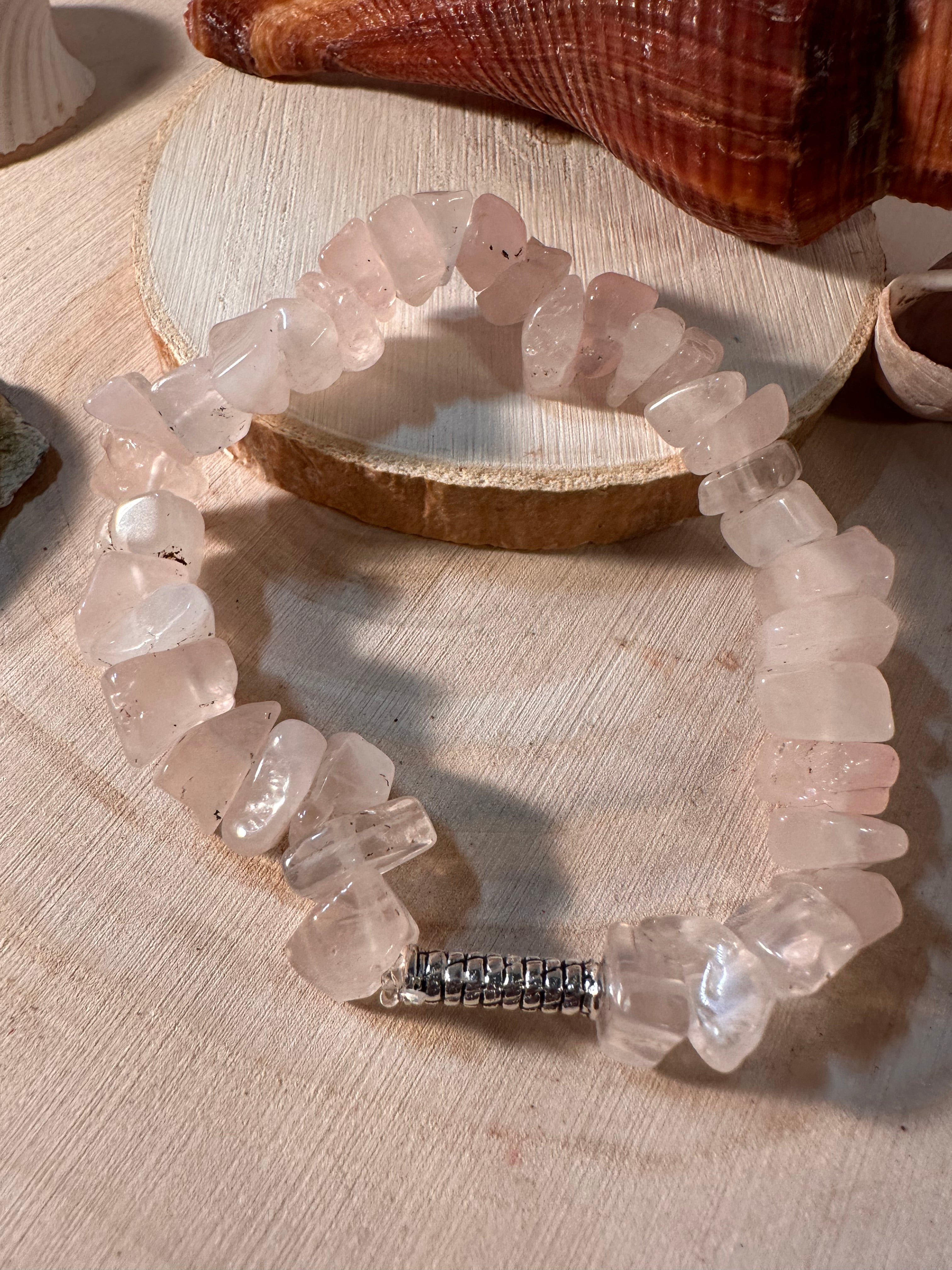 Rose Quartz Chips Self-Love Bracelet Healing Stones Energy Stones