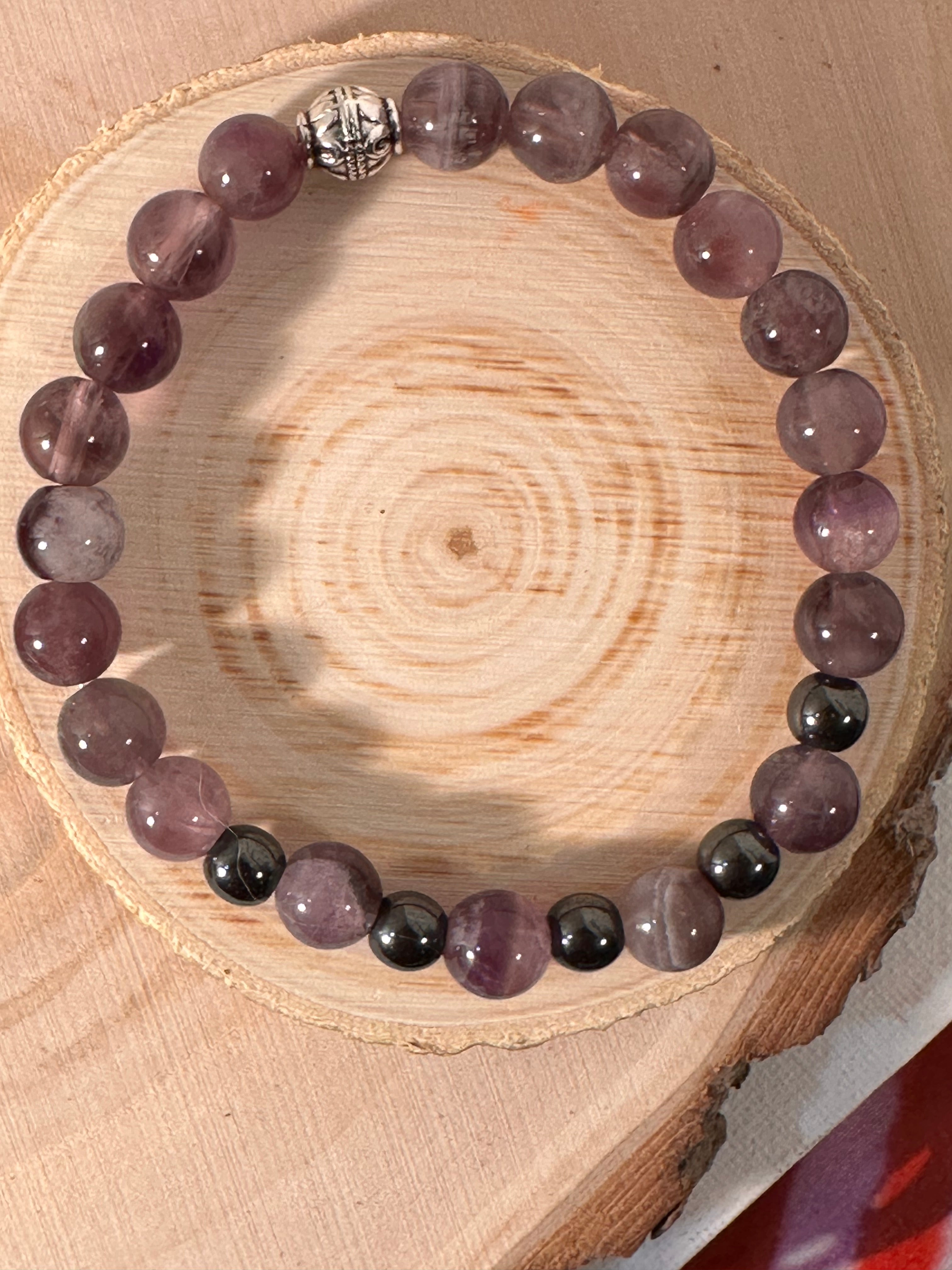 Amethyst & Hematite Serenity Bracelet  Healing Stones Energy Stones