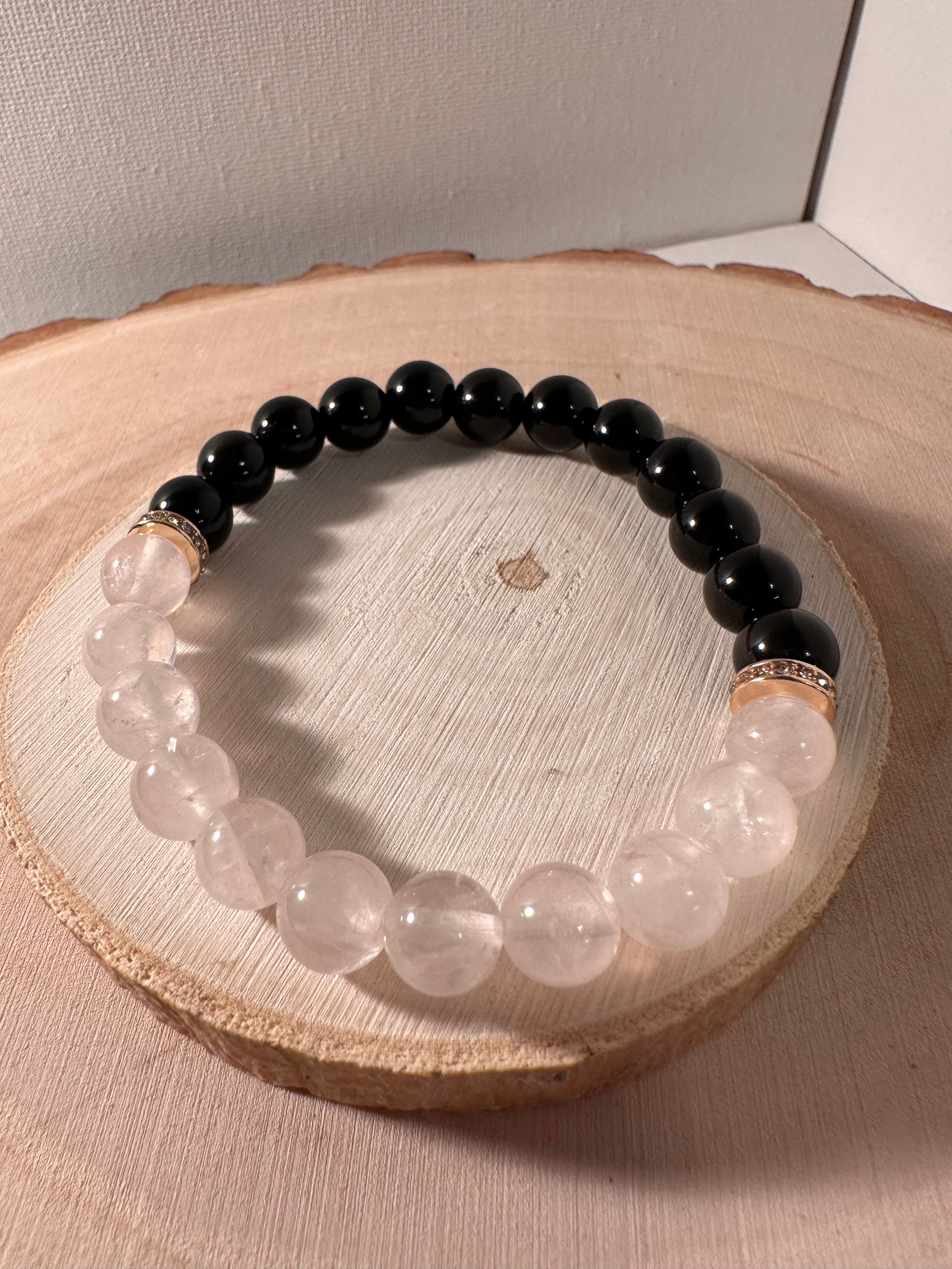 Amethyst, Jade, Rose Quartz & Rainbow Obsidian Healing Bracelet Energy Stones