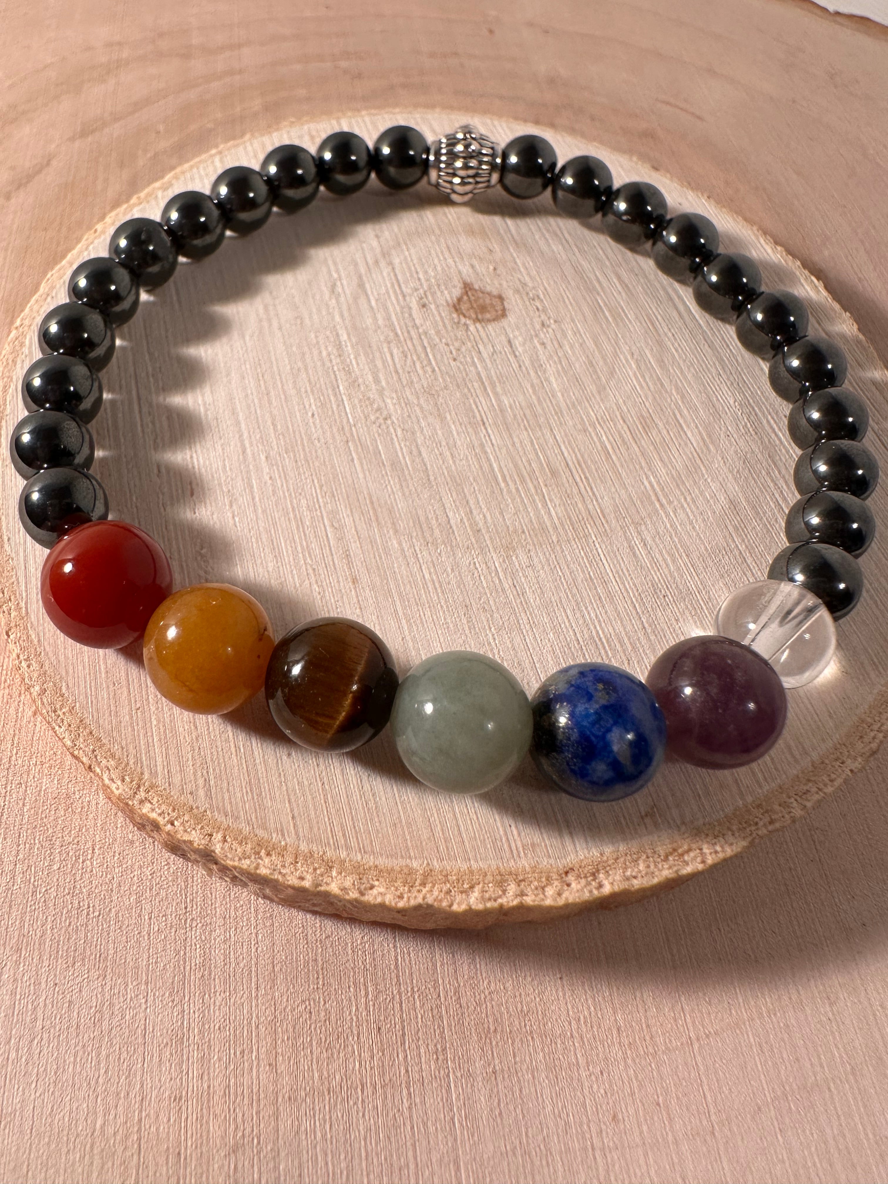 7 Chakra & Hematite Healing Bracelet Energy Stones