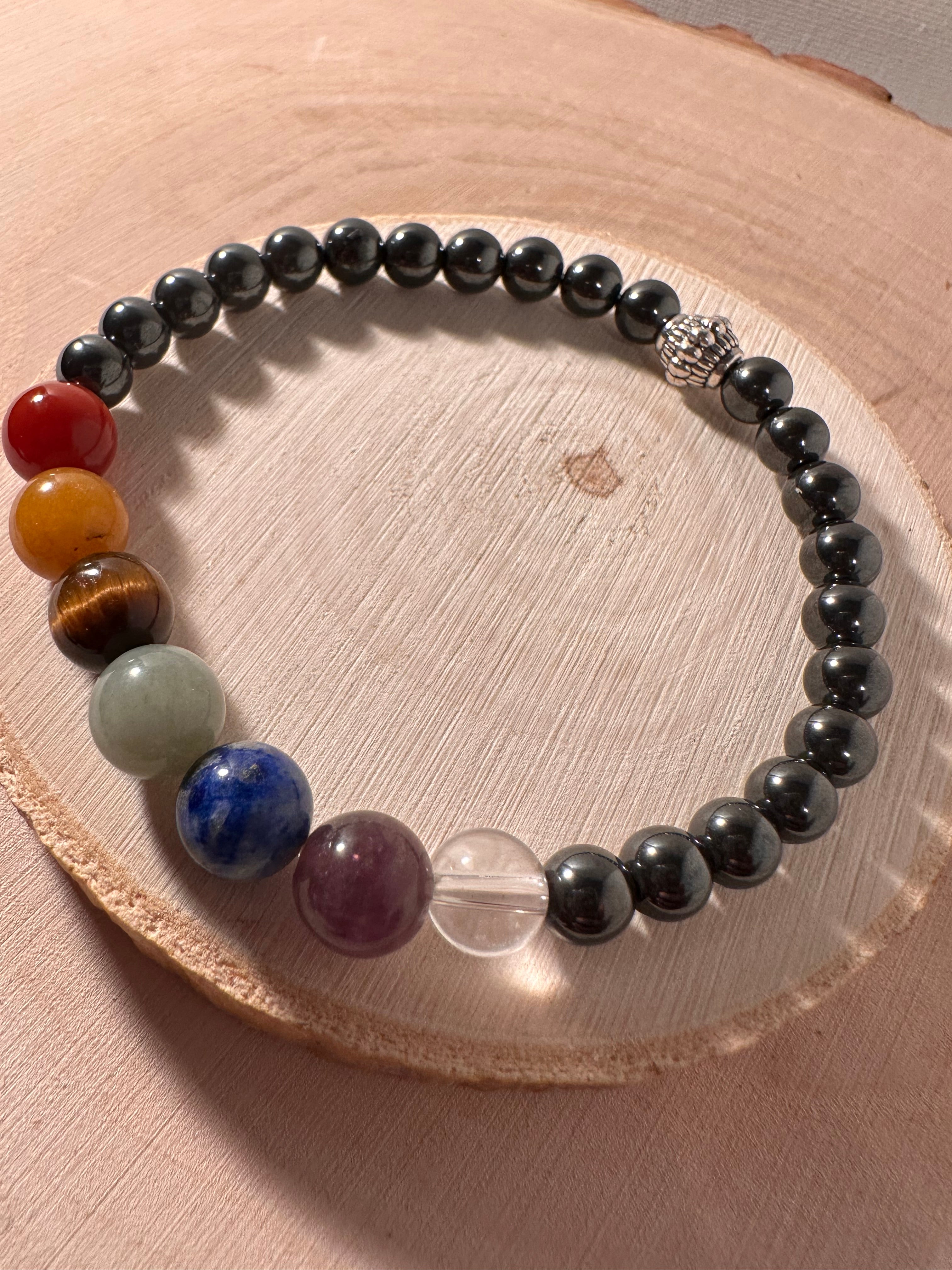 7 Chakra & Hematite Healing Bracelet Energy Stones