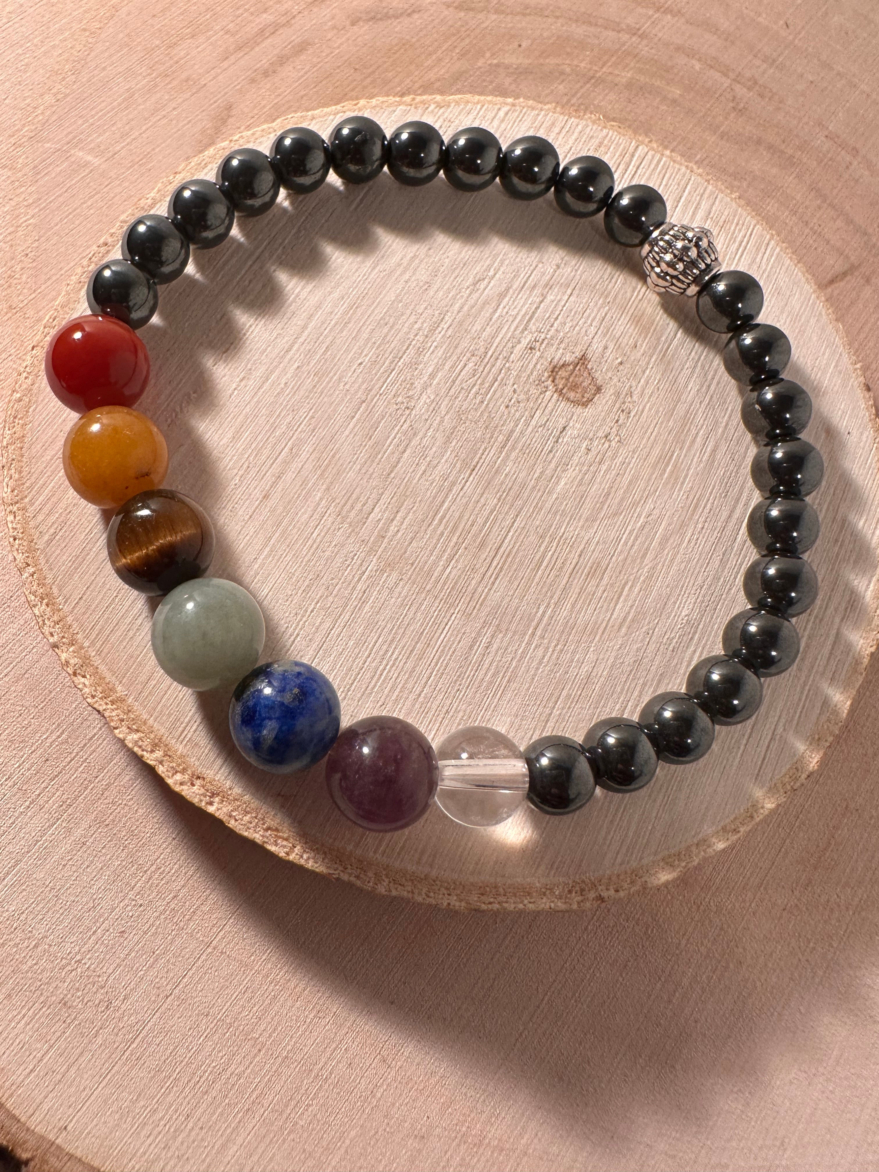 7 Chakra & Hematite Healing Bracelet Energy Stones