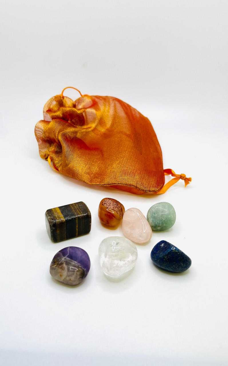 7 Chakra Tumbled Stone Set In Pouch