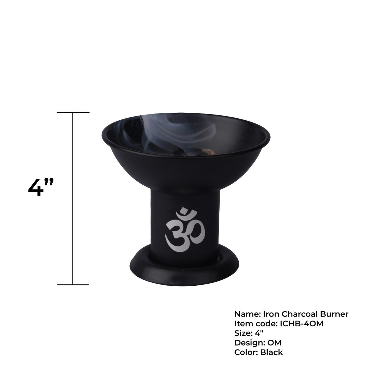 Iron Charcoal Burner Om approx. 4"