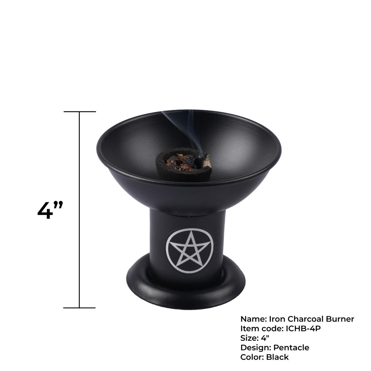 Iron Charcoal Burner Pentacle approx. 4"