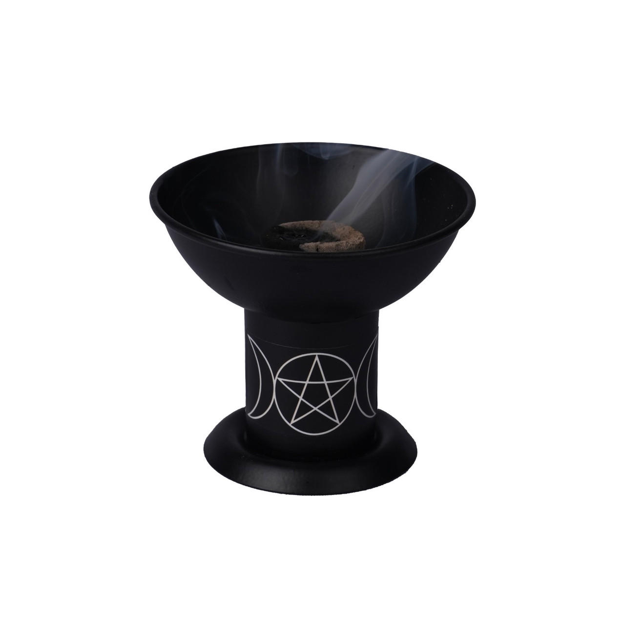 Iron Charcoal Burner Triple Moon Pentacle approx. 4