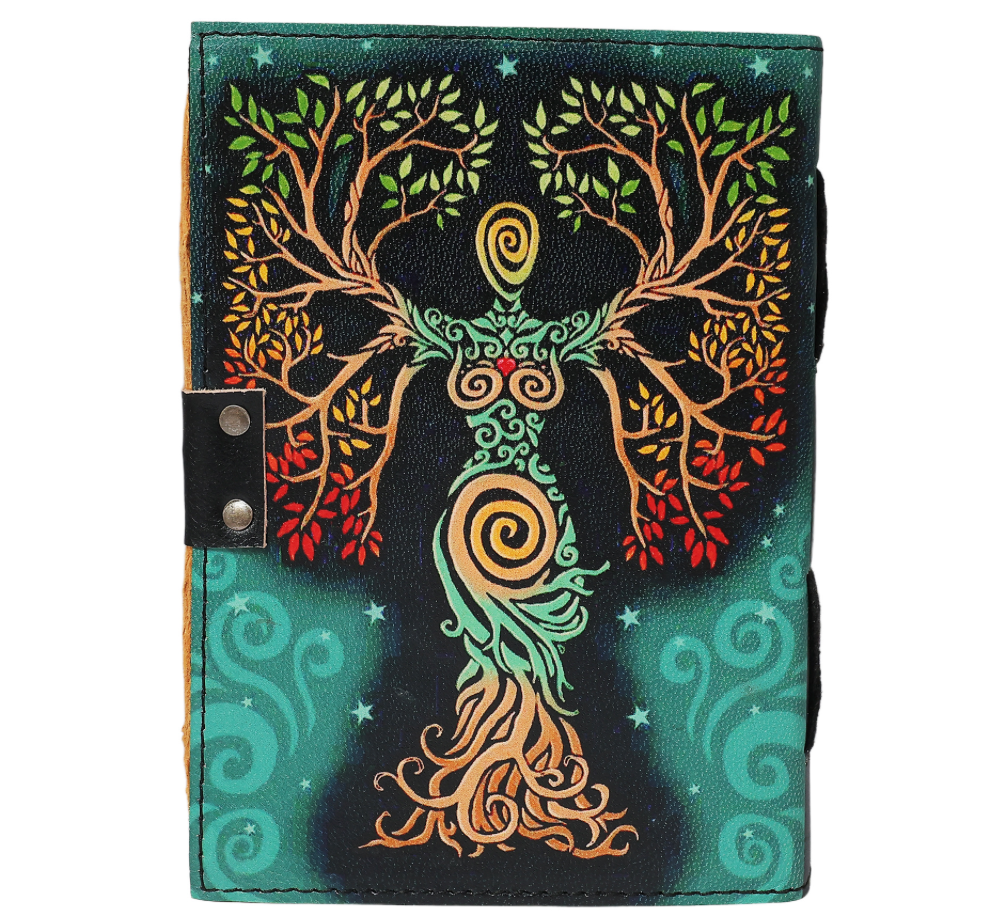 Paper Journal Deckle Paper Soft Goddess Tree of Life, approx. 5"x7"