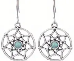 Stainless Steel Turquoise Earring and Pendant Necklace Set!