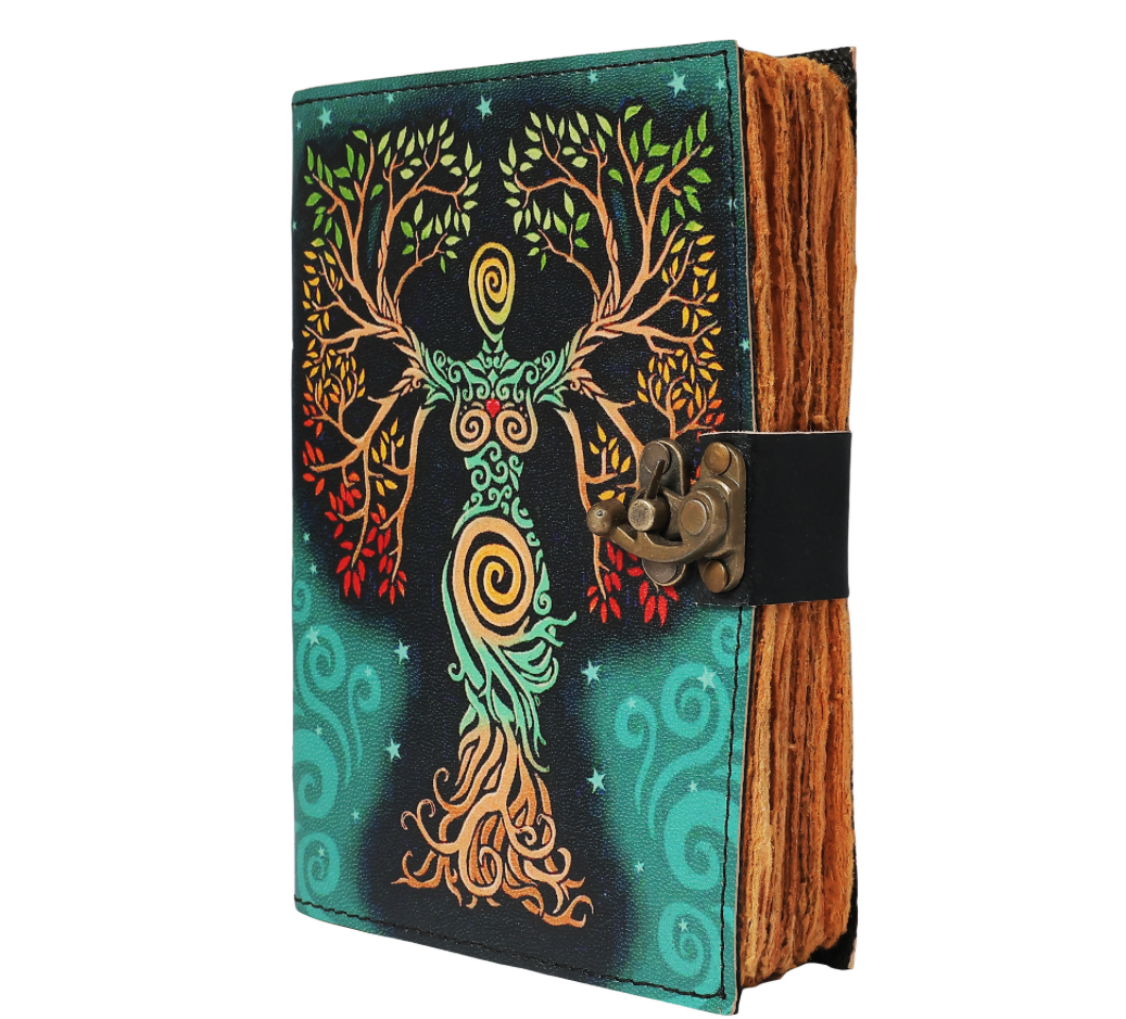 Paper Journal Deckle Paper Soft Goddess Tree of Life, approx. 5"x7"