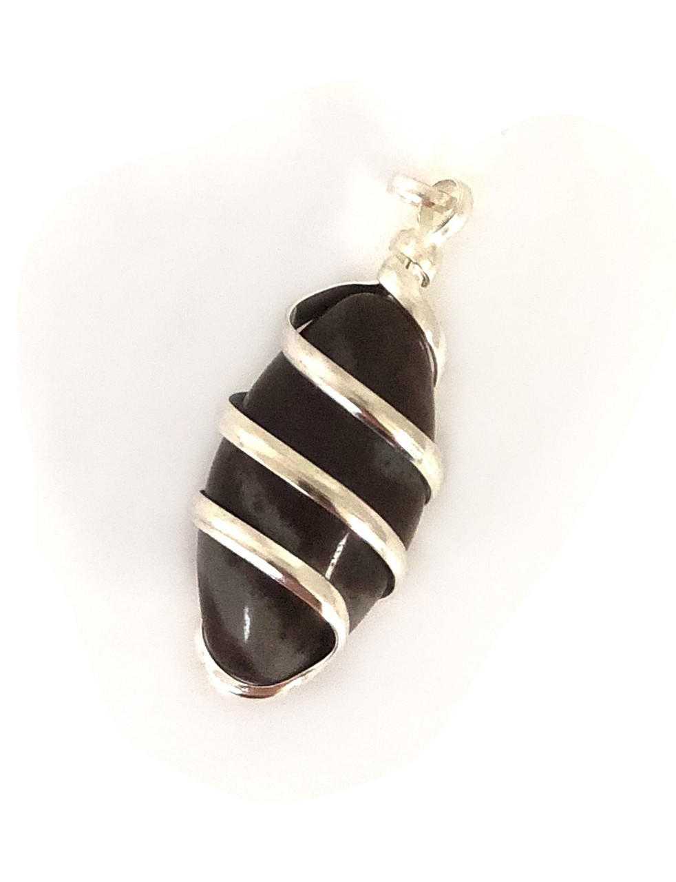 Shiva Lingam Wire wrapped Pendant. W/Chain