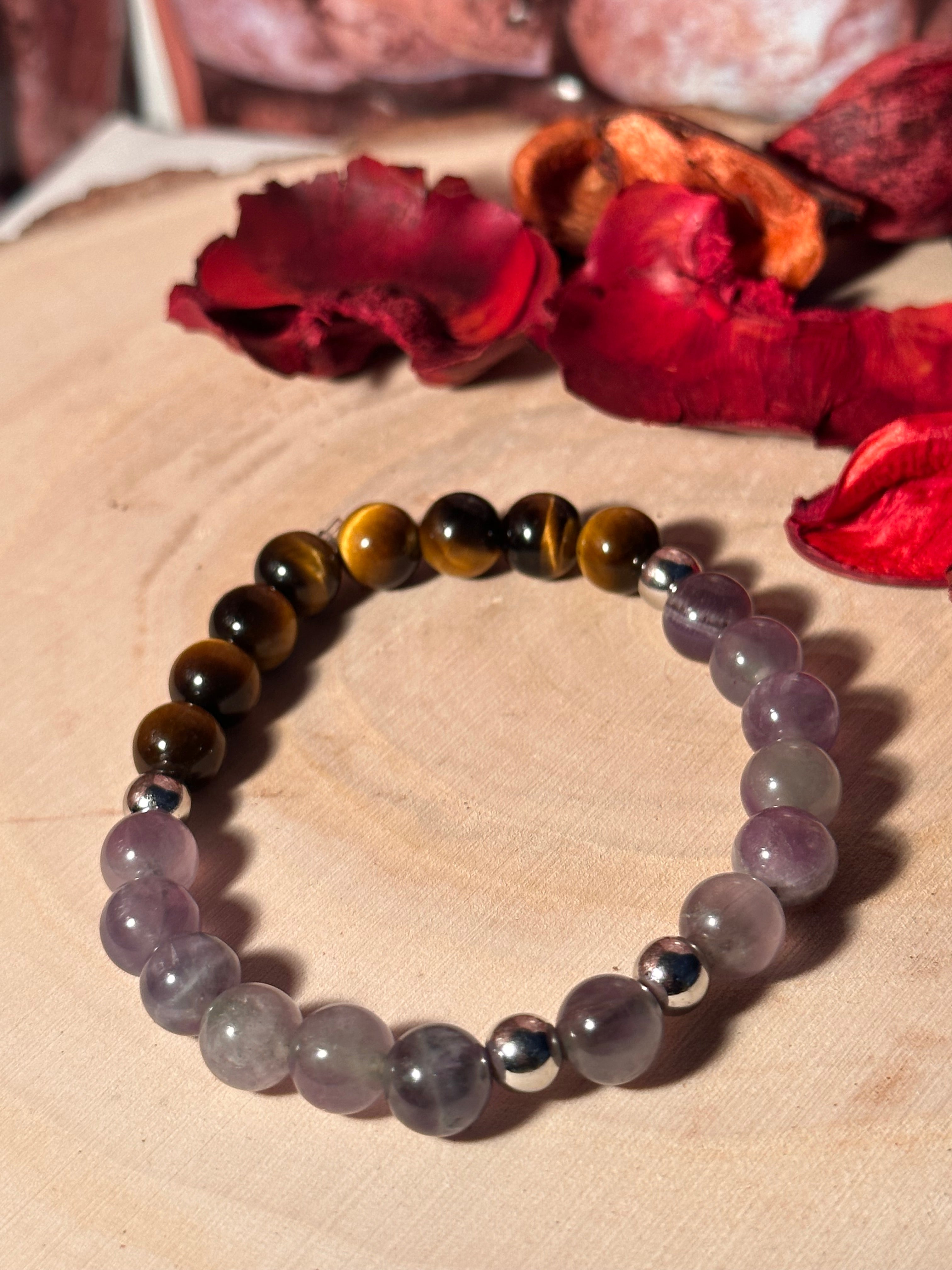 Amethyst & Tiger's Eye Natural Stone Energy Stone Healing Stone