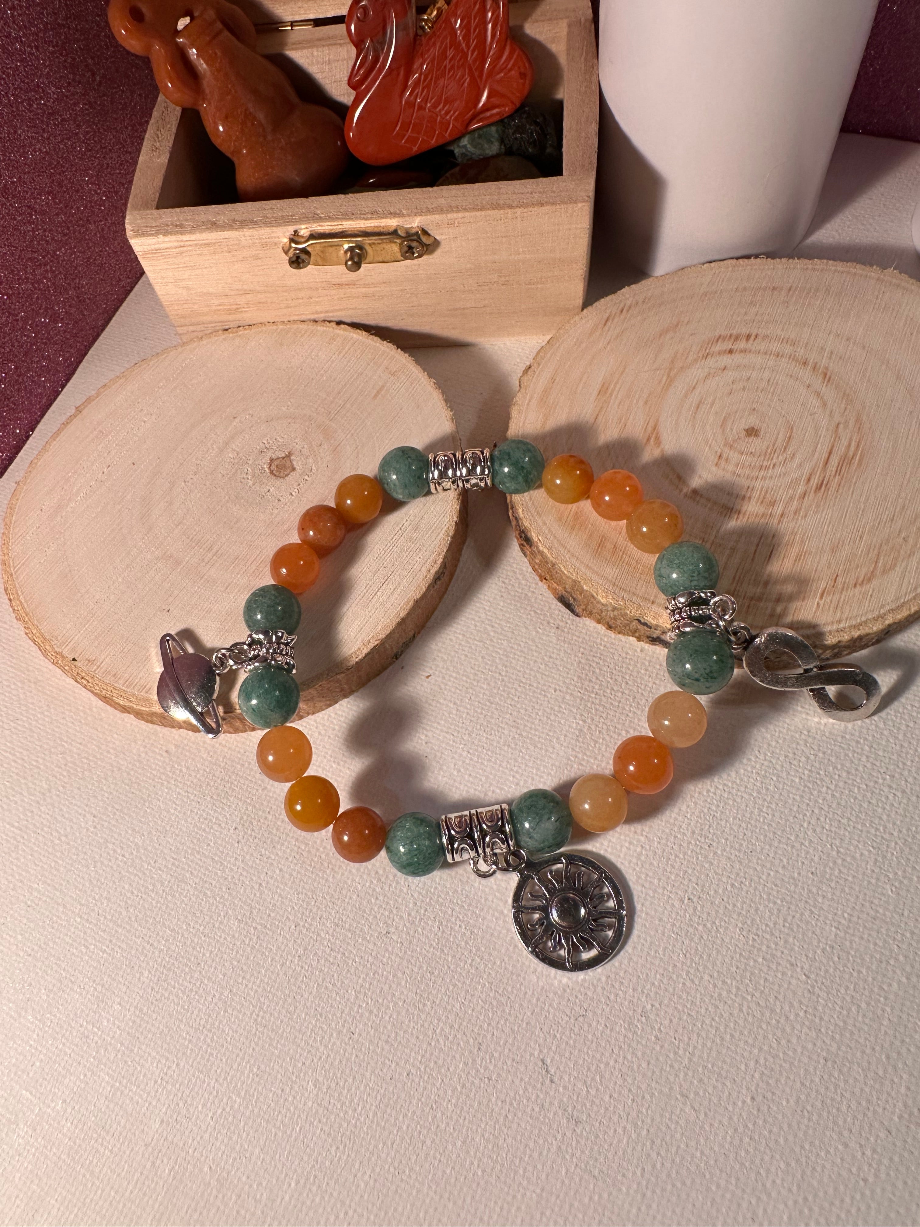 Red & Green Aventurine Abundance Bracelet Healing Stones Energy Stones