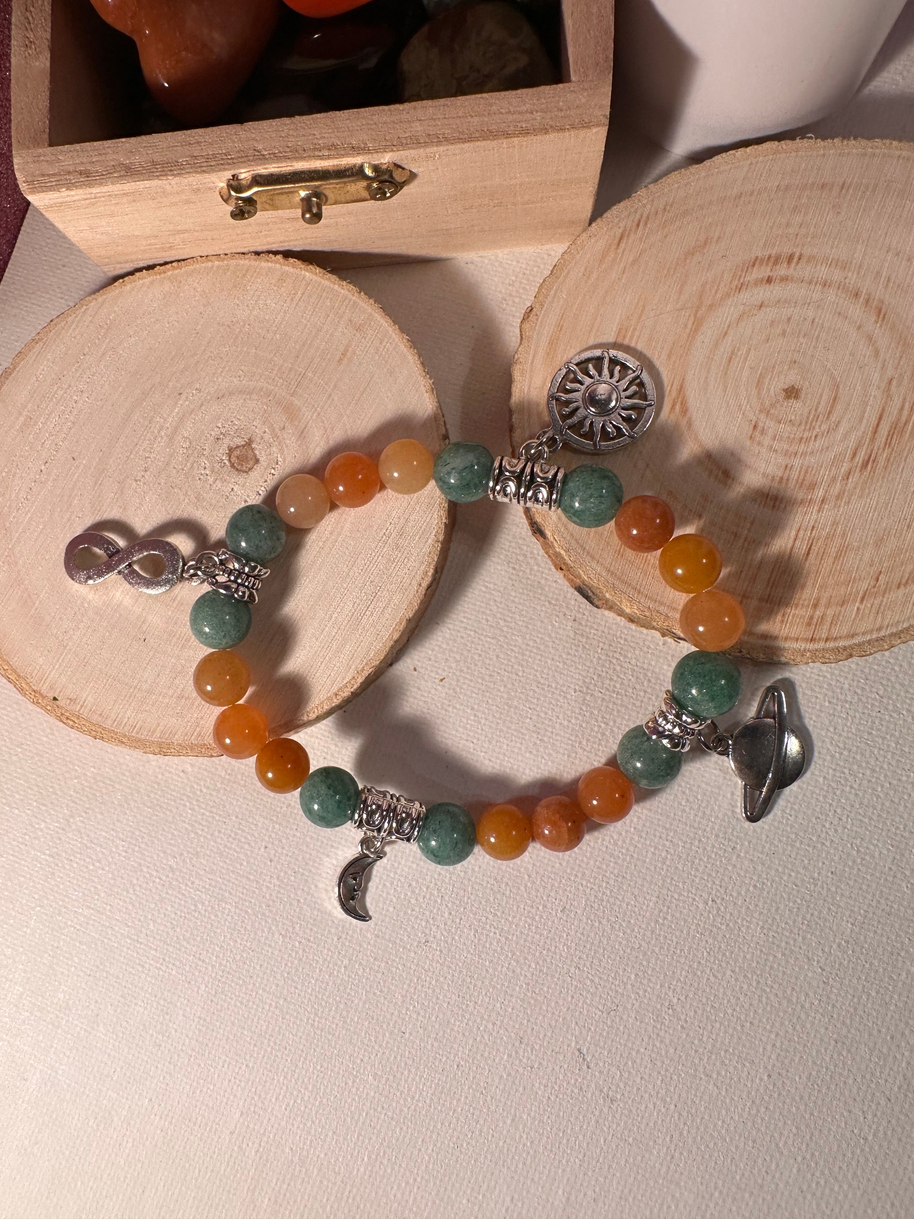 Red & Green Aventurine Abundance Bracelet Healing Stones Energy Stones