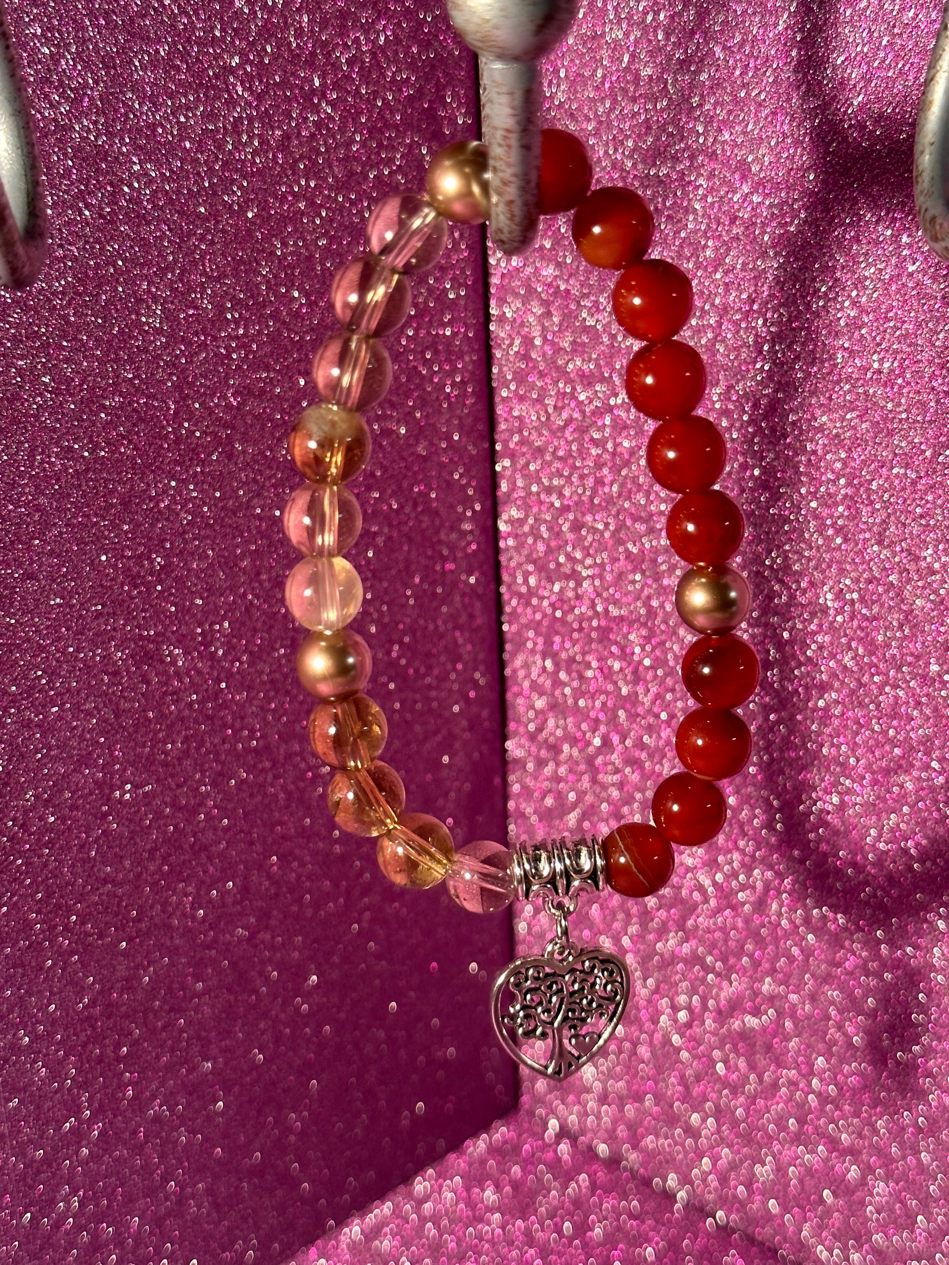 Carnelian & Citrine Creativity Motivation Charm Bracelet Healing Stones Energy Stones